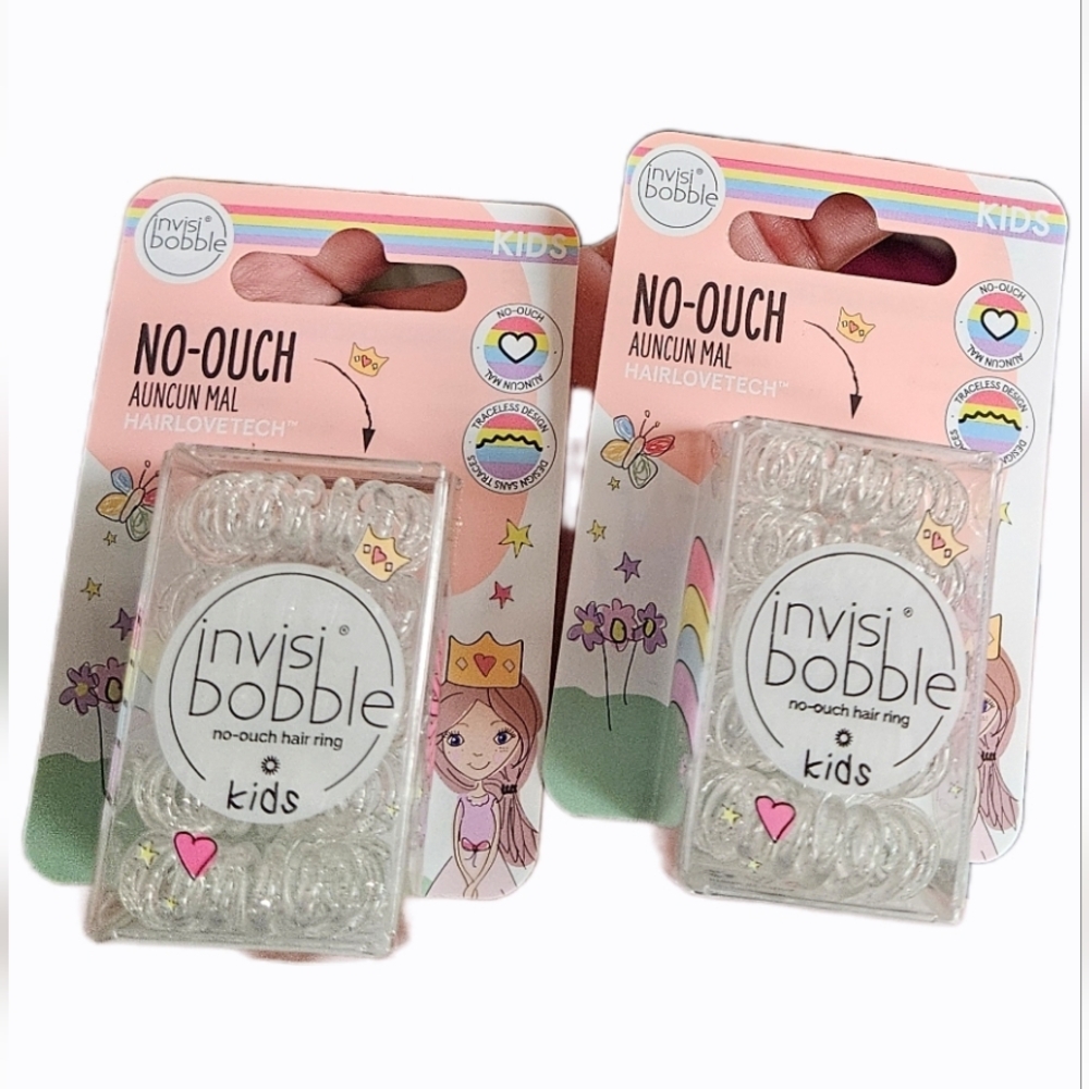 NWT 》2pks/10pcs《 INVISIBOBBLE KIDS PRINCESS SPARKLE HAIR COILS!